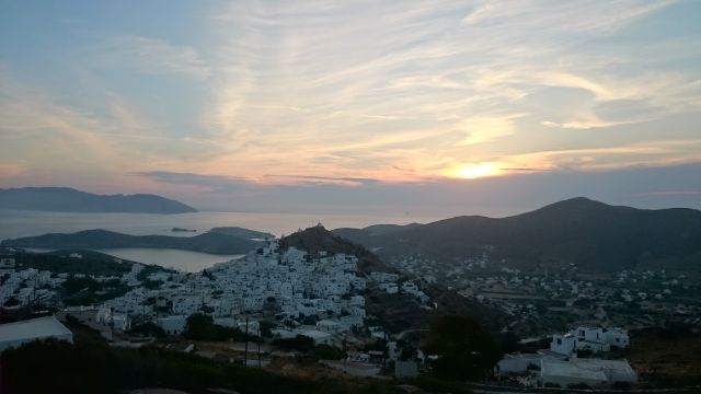 view of chora at sunset